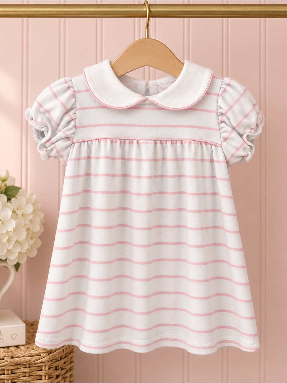 TBBC Striped Peter Pan Collared Dress